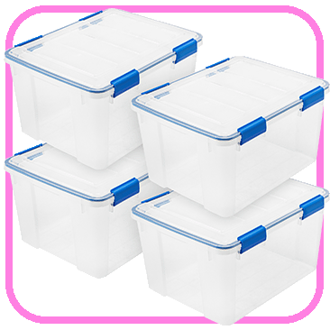 IRIS 44-Quart WeatherPro-Seal Storage Bin, 4-Pack