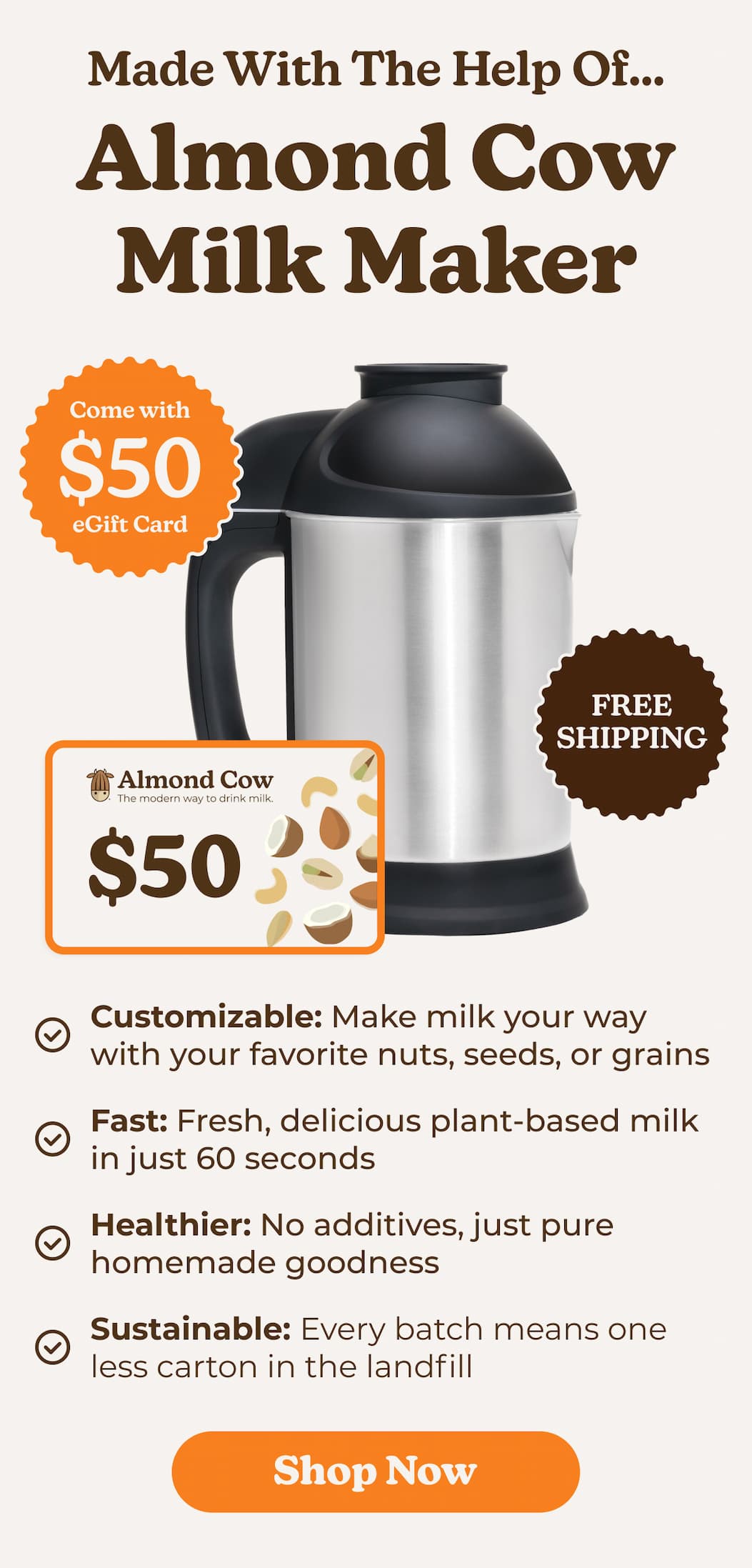 Made With The Help Of Almond Cow Milk Maker