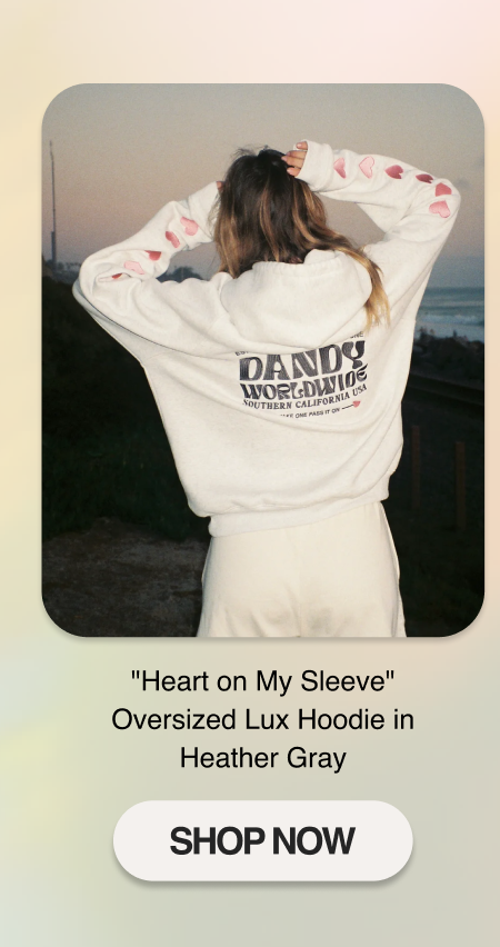 "Heart on My Sleeve" Oversized Lux Hoodie in Heather Gray
