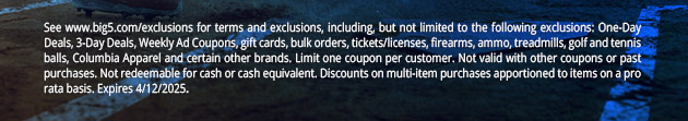 See www.big5.com/exclusions