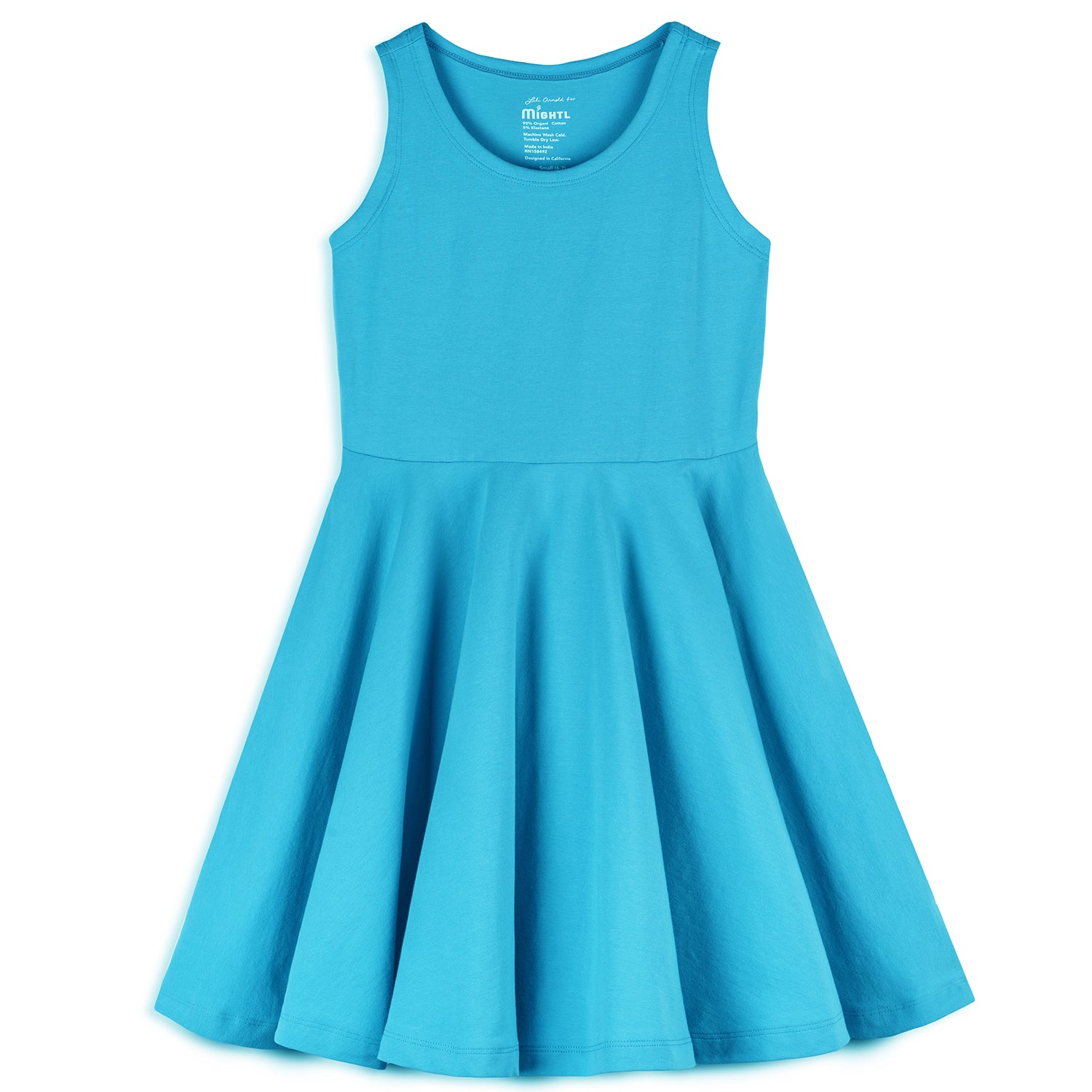 Image of Kids Organic Cotton Sleeveless Twirl Dress - Solids