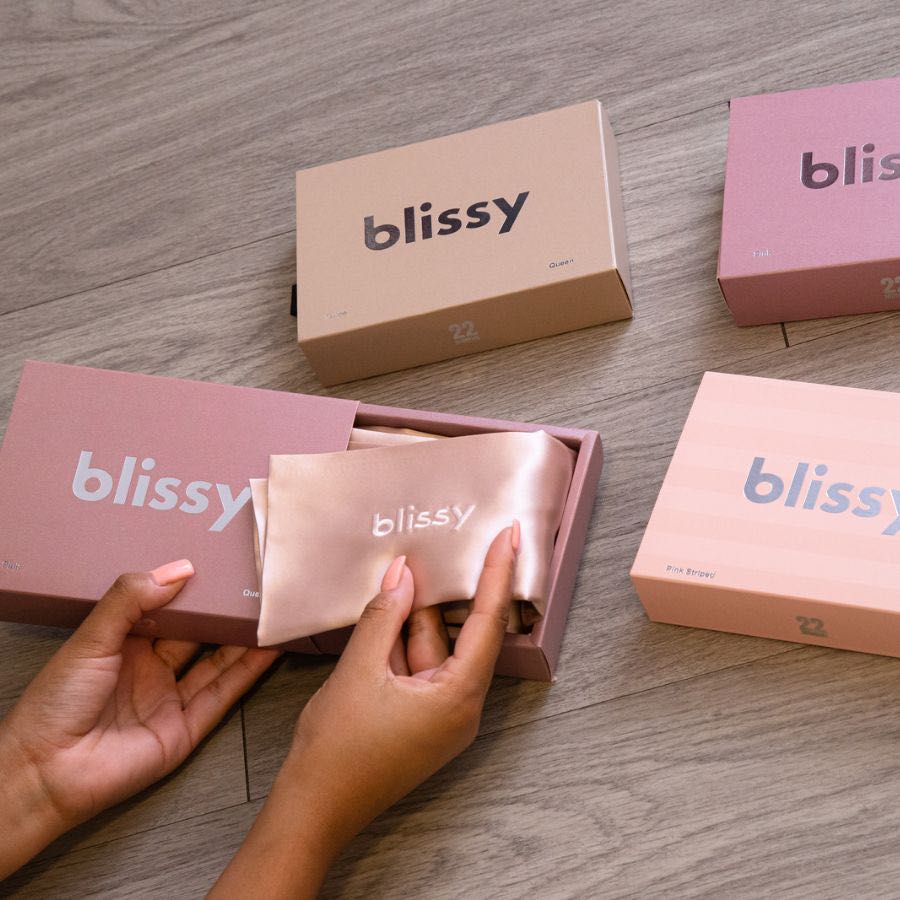 Blissy silk pillowcases in gift boxes
