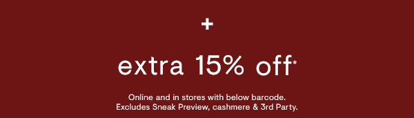 Extra 15% off