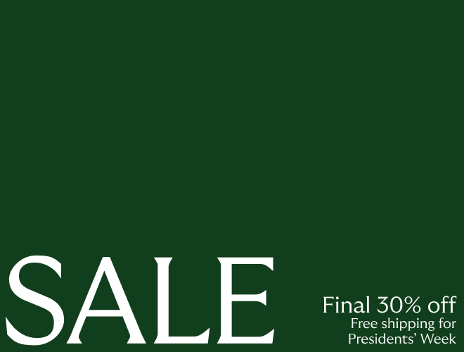 Presidents' Week sale - 30% off. Plus free shipping