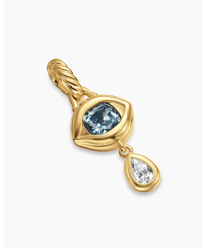 Crying Eye Amulet18K Yellow Gold with Blue Spinel and Diamond, 16.7mm