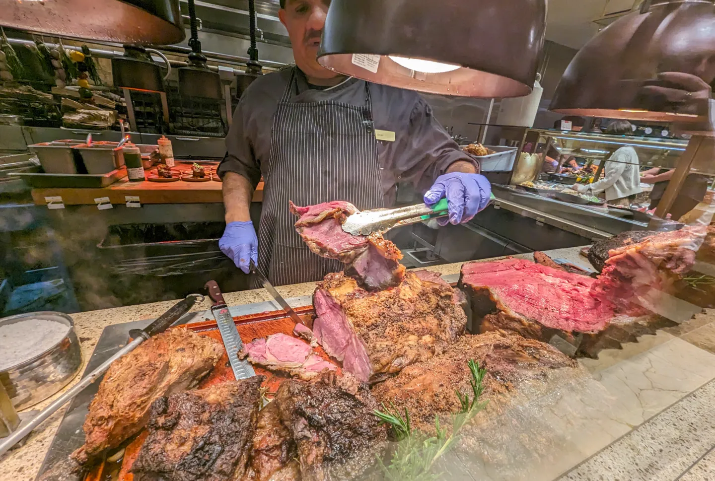 The massive meaty carving station at a Las Vegas buffet