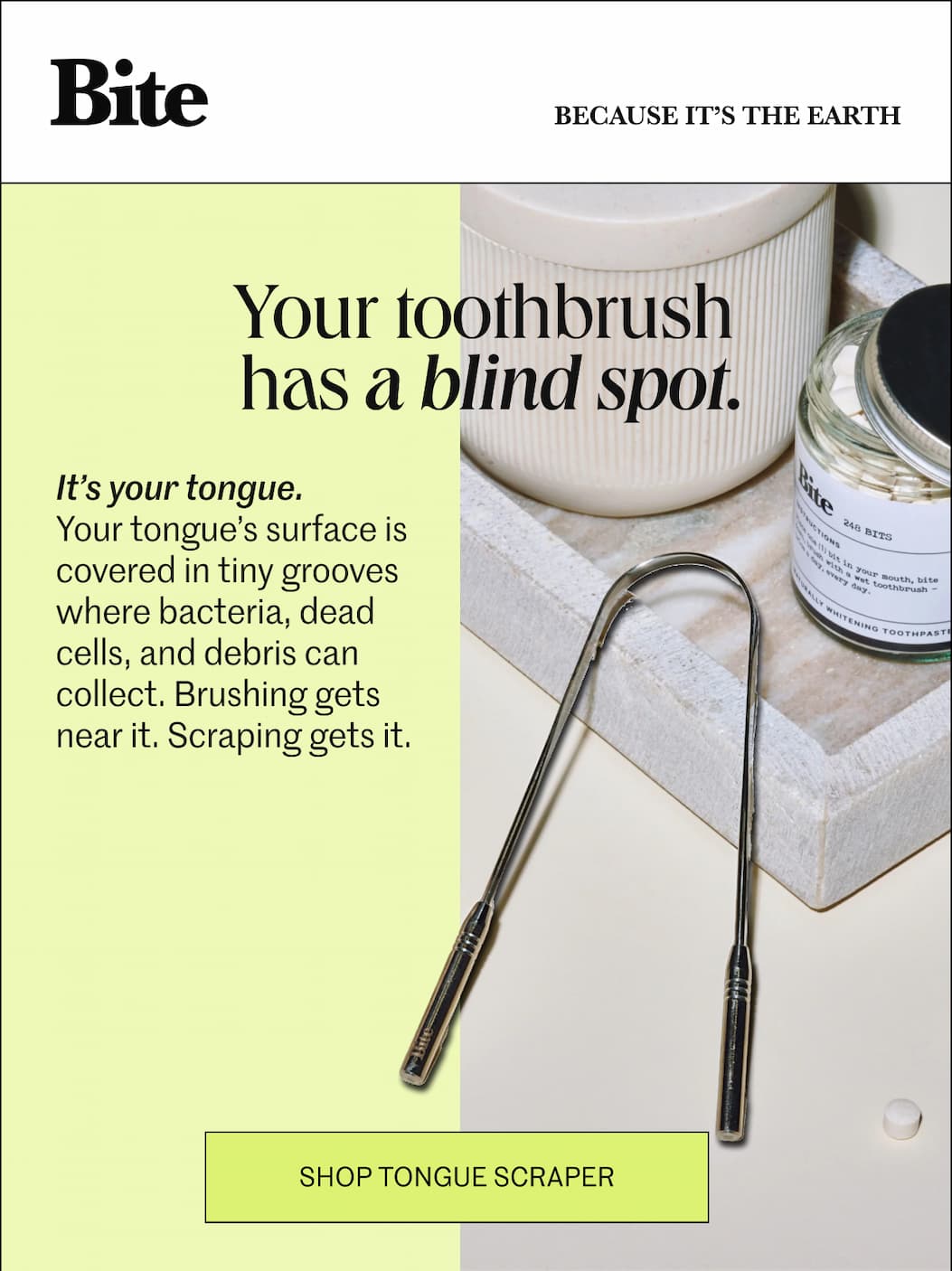 Shop tongue scraper