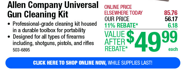 Allen Company Universal Gun Cleaning Kit - Free Shipping To Store!