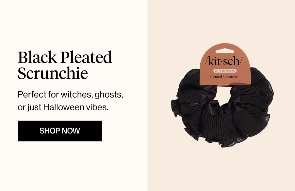 Halloween Black Pleated Scrunchie