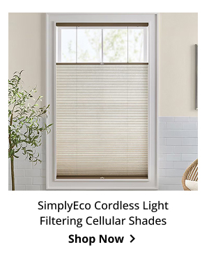 SimplyEco Cordless Light Filtering Cellular Shades | Shop Now >
