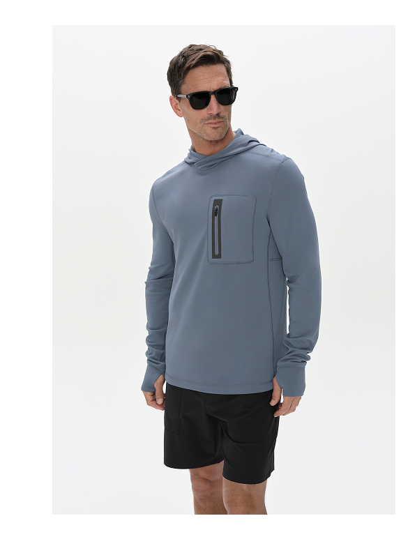Links to Men's Pacific Hooded Sun Shirt in Portal Blue