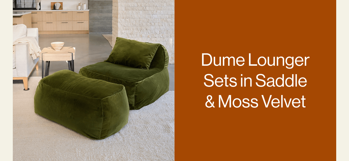 Dume Lounger Sets in Saddle & Moss Velvet