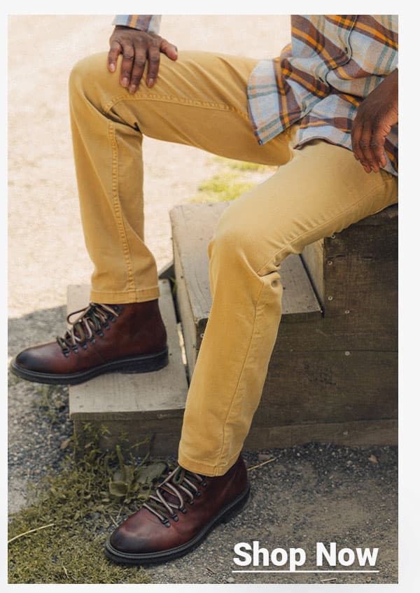 [IMG of man in dyed denim] Shop now