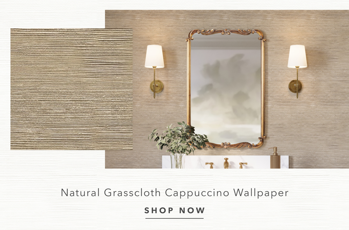 Natural Grasscloth Coastal Beach Cappuccino Wallpaper