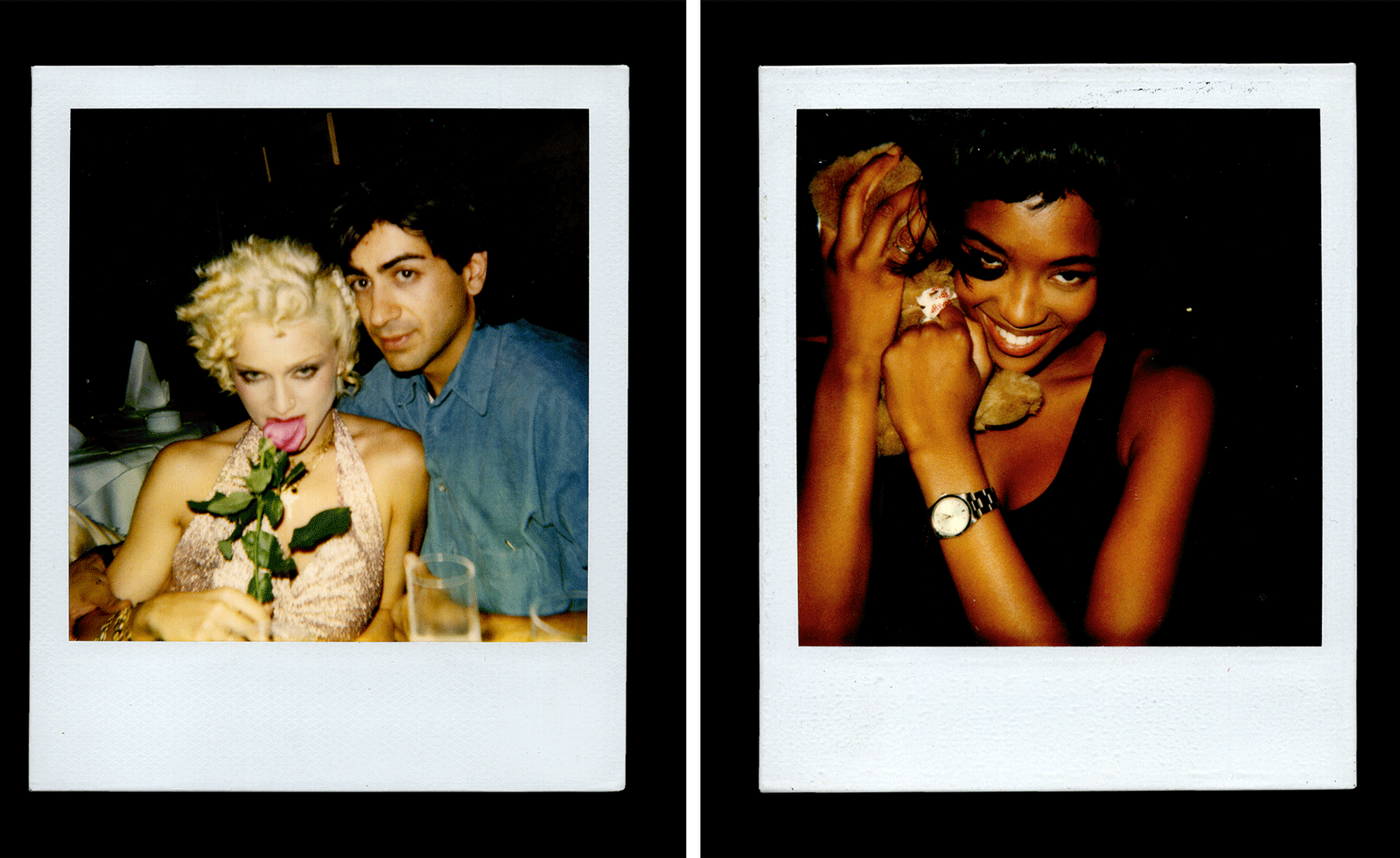 polaroids of Madonna and Naomi Campbell