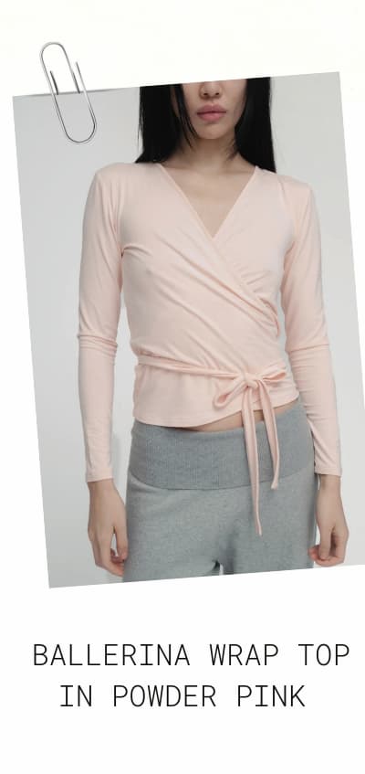 Ballerina Wrap Top in Powder Pink&nbsp;