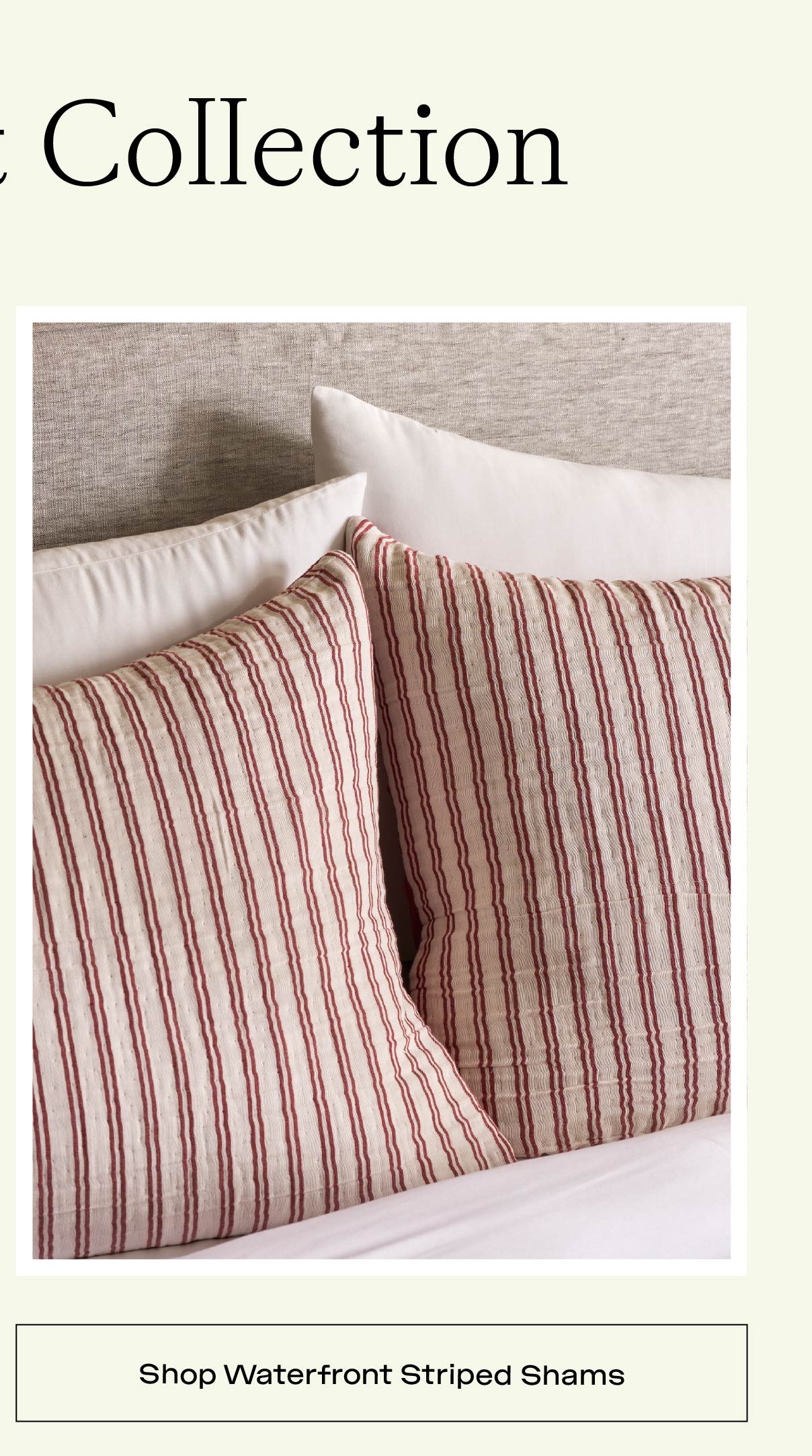 SHOP STRIPED SHAMS FROM THE WATERFRONT COLLECTION