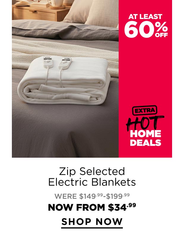 Zip Selected Electric Blankets