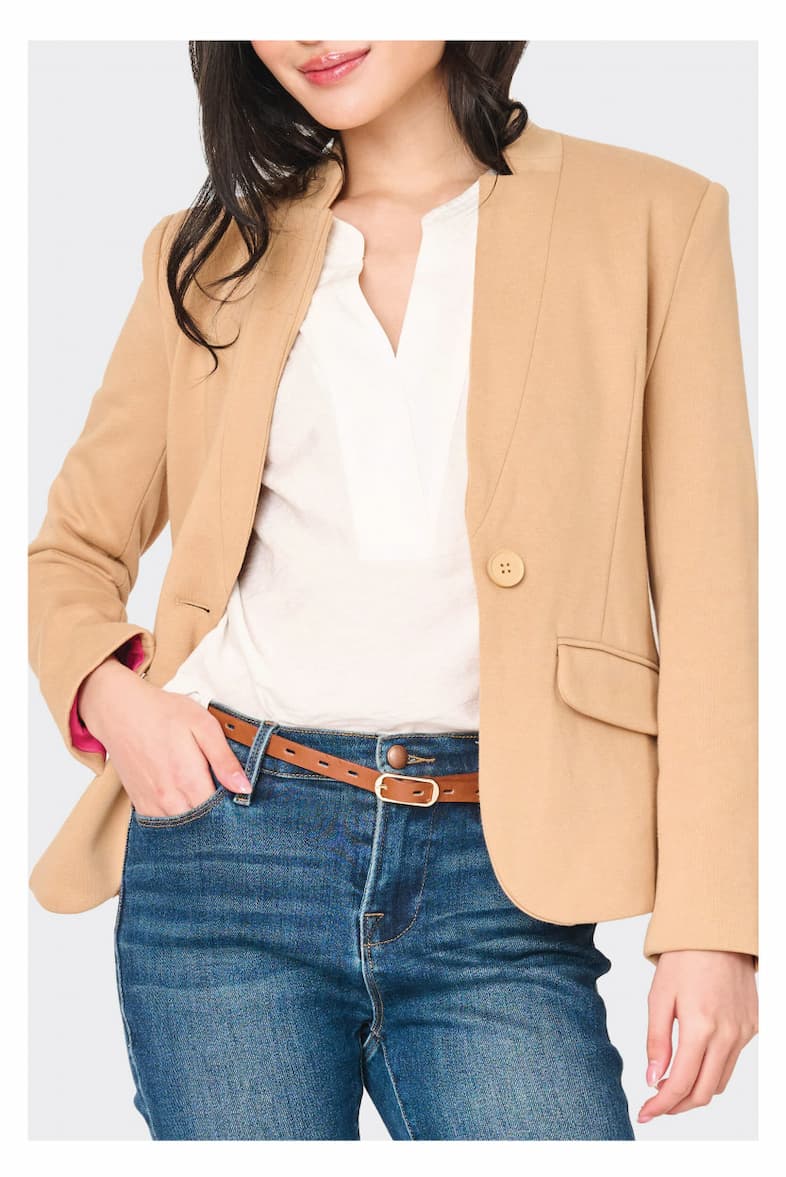 Notch Collar Blazer in Cappuccino