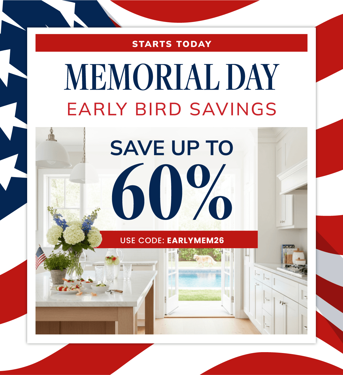 Memorial Day sale with up to 60% off.