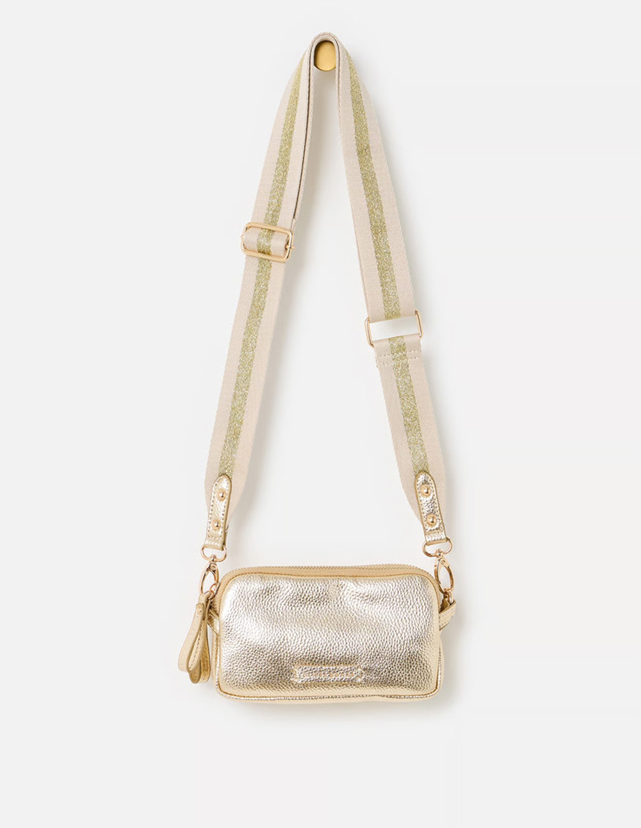 Naha Gold Metallic Crossbody Bag