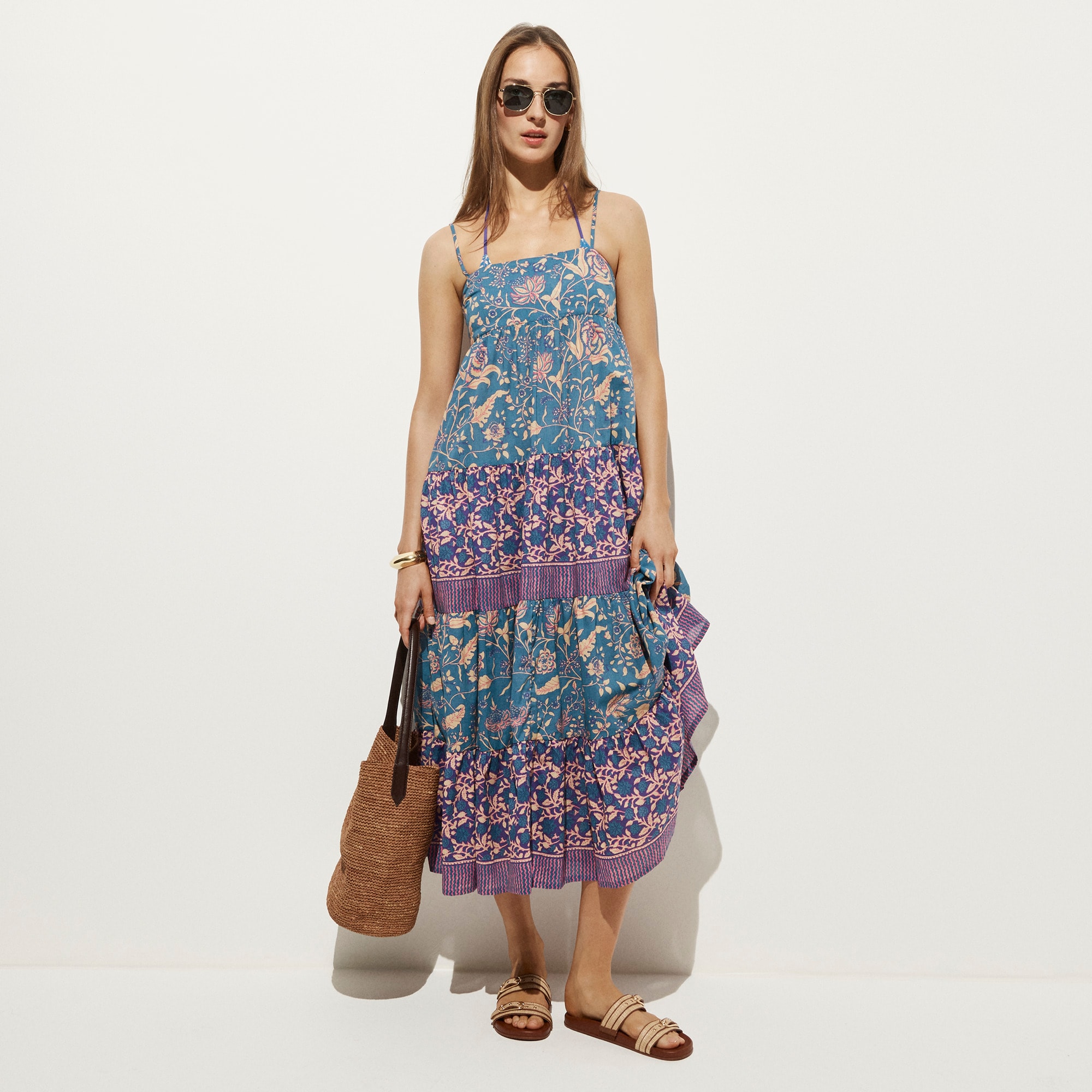 Cotton voile tiered sundress