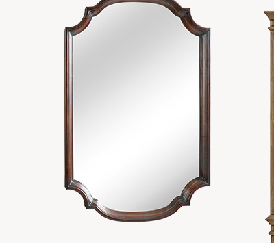 Lili Modern Classic Brown Wood Antique Wall Mounted Mirror