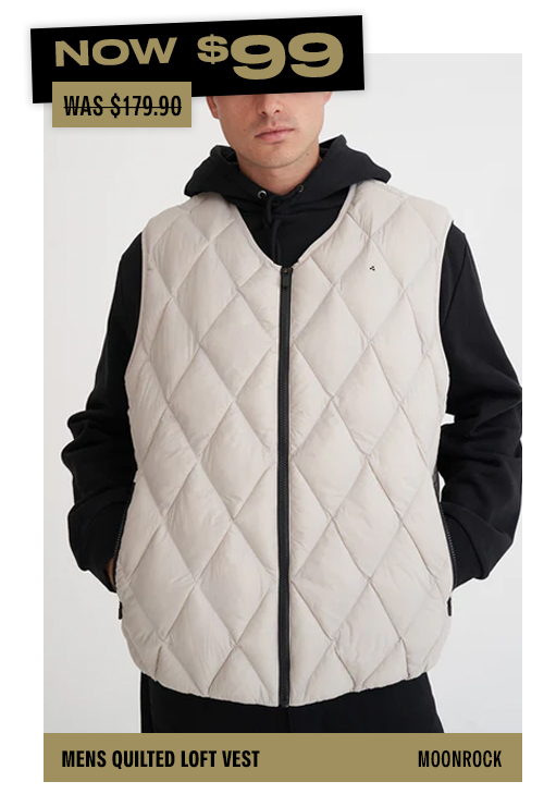 MENS QUILTED LOFT VEST MOONROCK