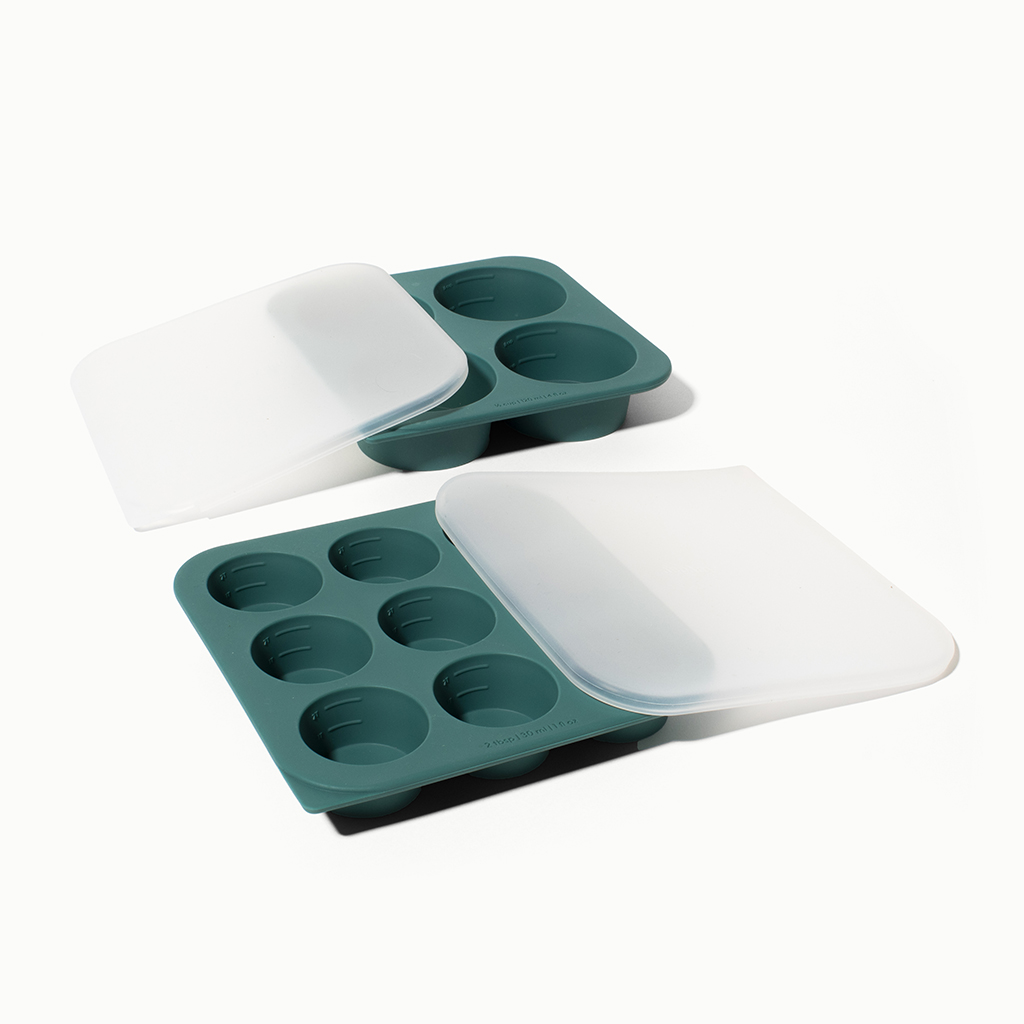 Anytime Freezer Trays: 1/2 cup and 2 tablespoons with lids
