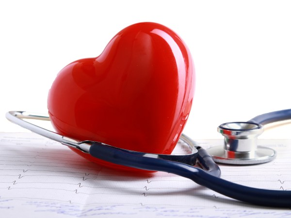 Red heart and a stethoscope.