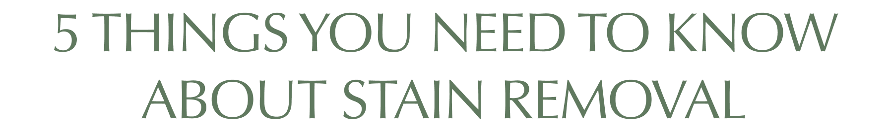 5 THINGS YOU NEED TO KNOW ABOUT STAIN REMOVAL