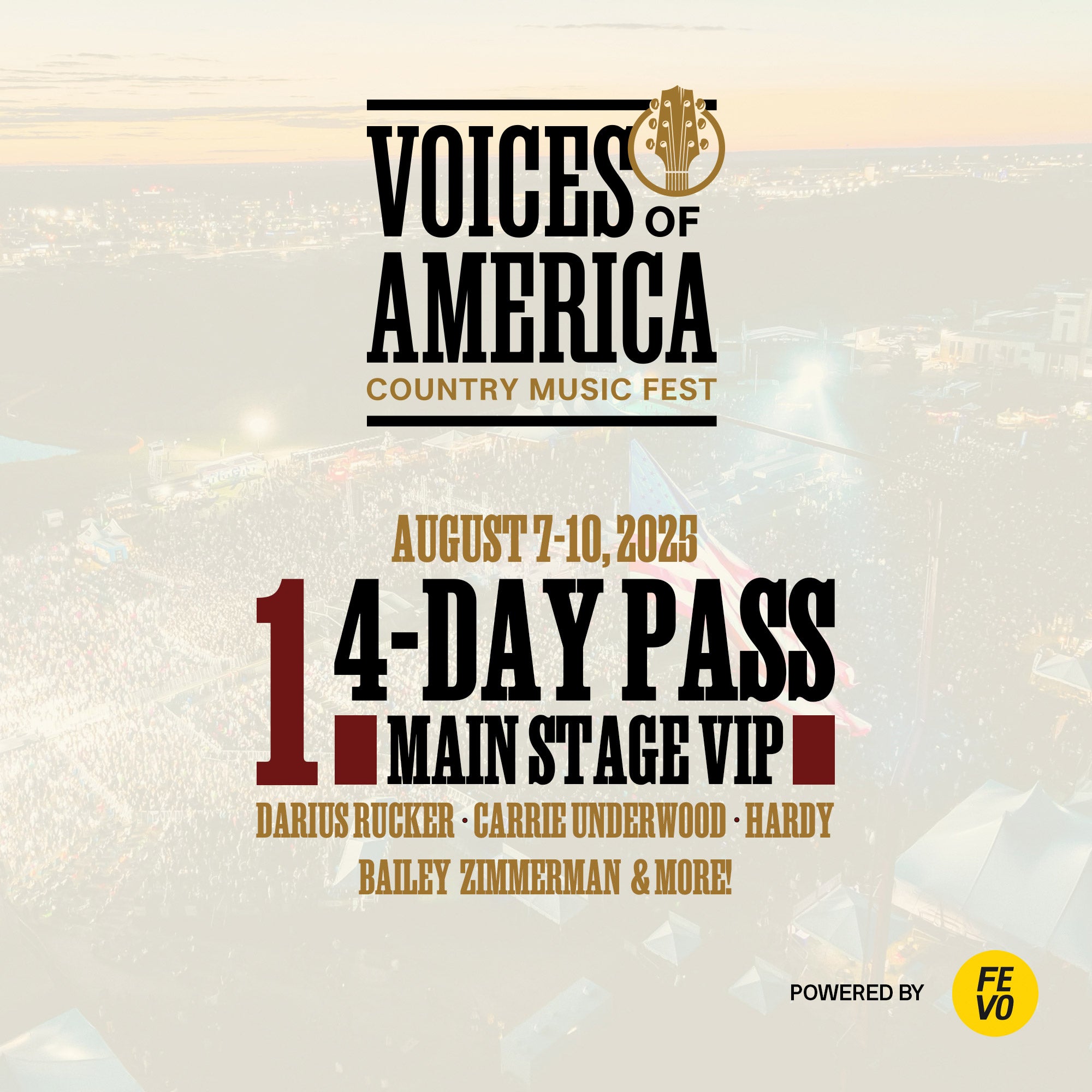 Voices of America Country Music Festival - One 4 Day VIP Pass, eVoucher