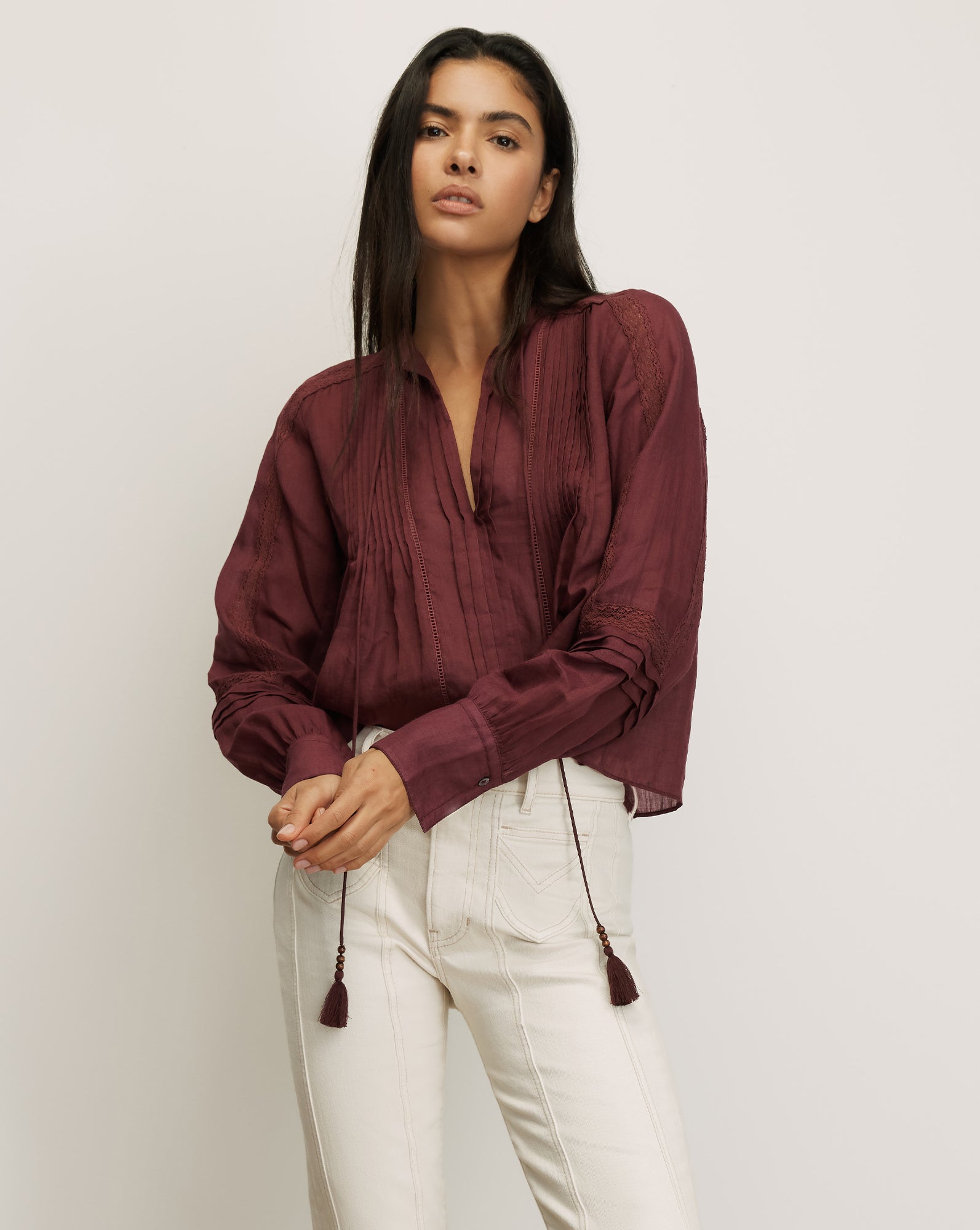 Image of Sawyer Self-Tie Blouse