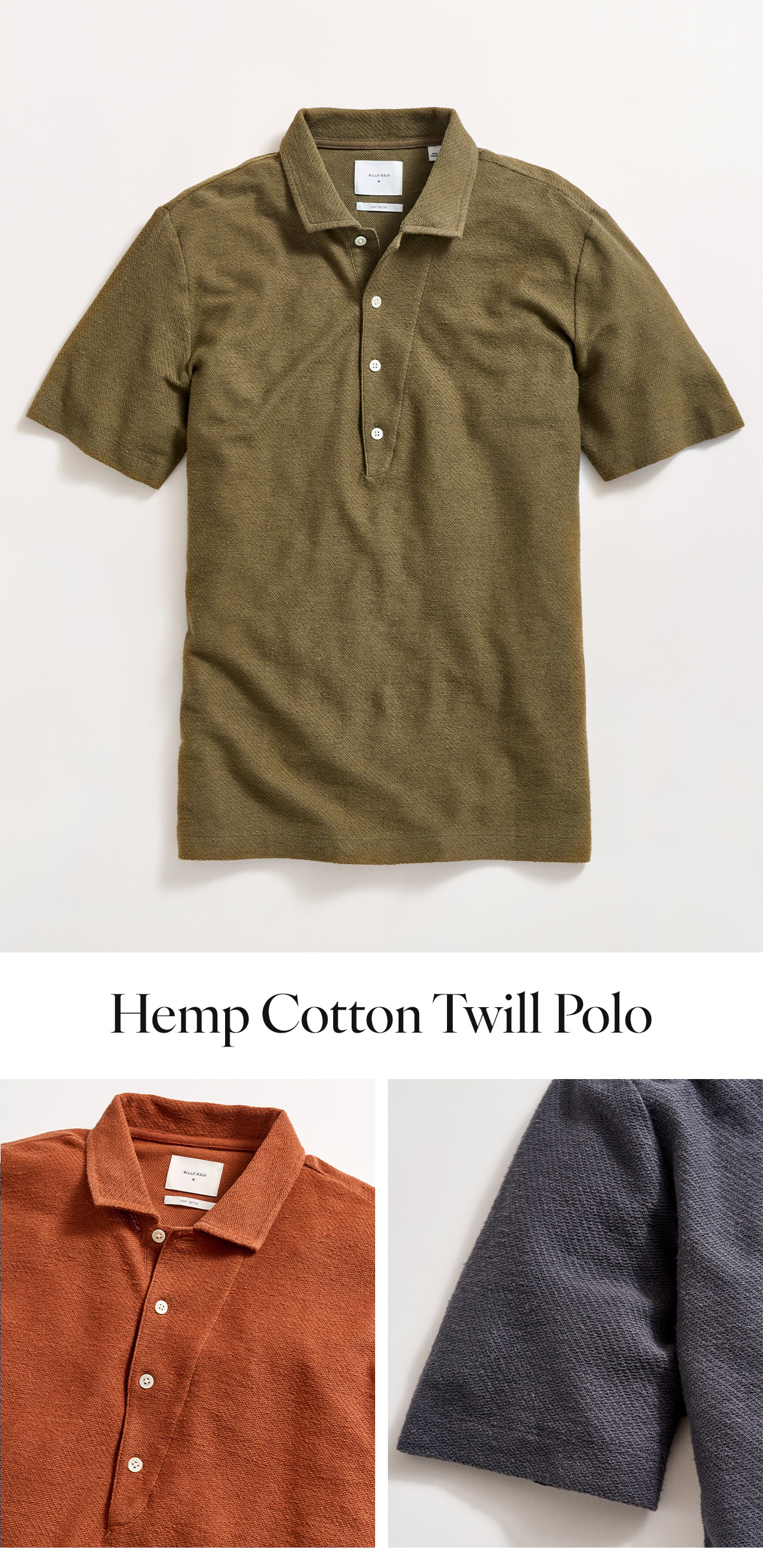 Hemp Cotton Twill Polo