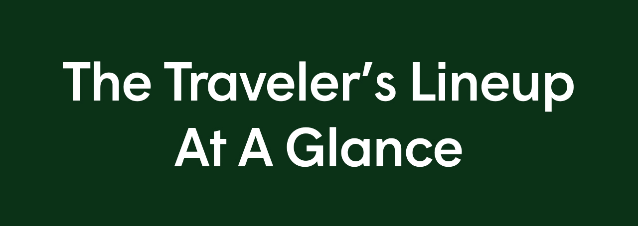 The Traveler's Lineup At A Glance