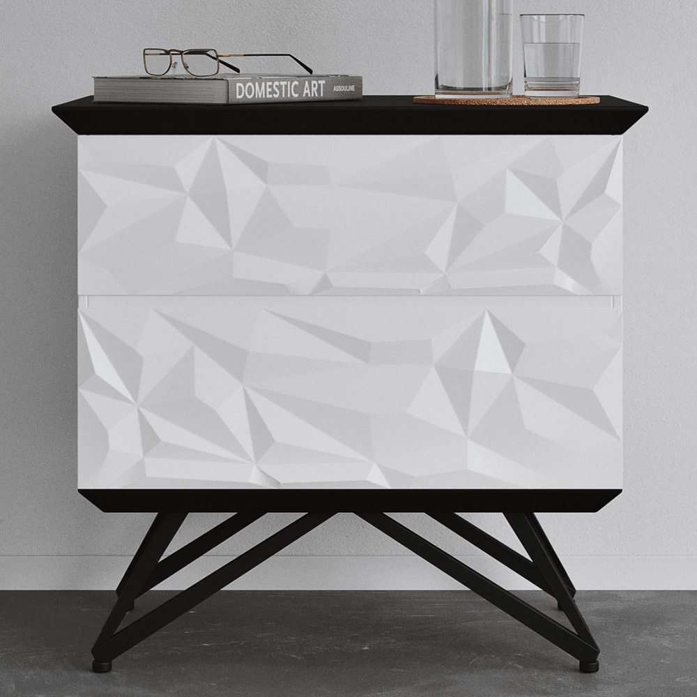 Vortice Accent Table - Black/White