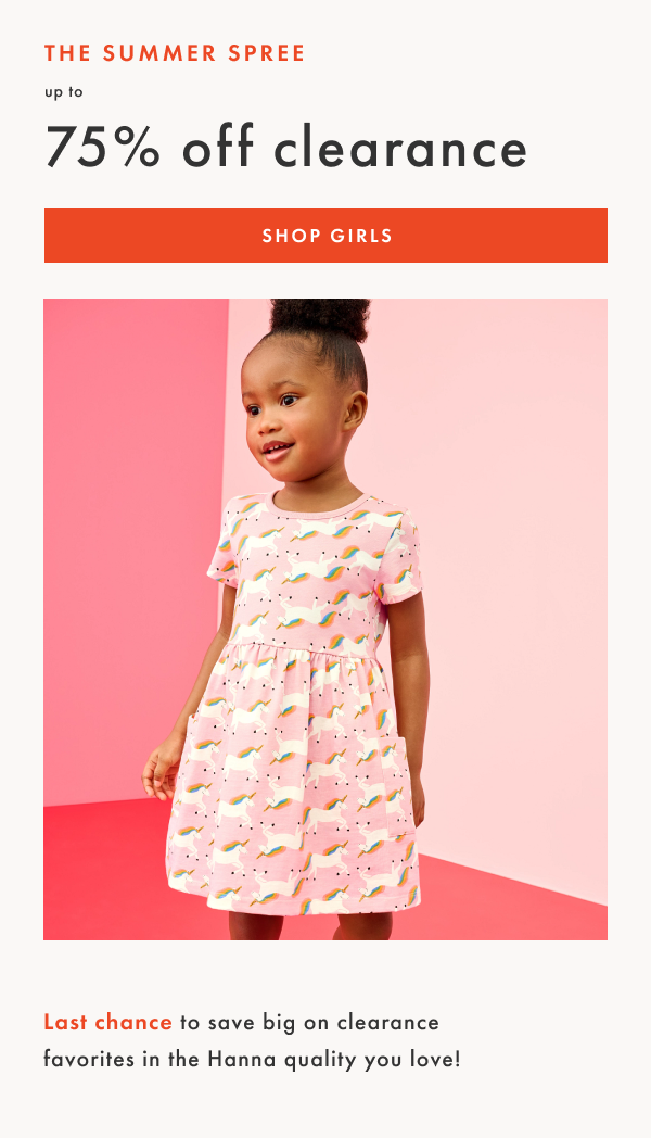 The Summer Spree | Up to 75% off Clearance | Shop Girls