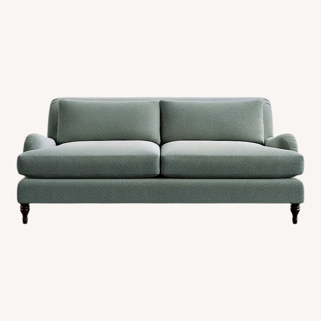Image of Pottery Barn Gray Microsuede Sofa
