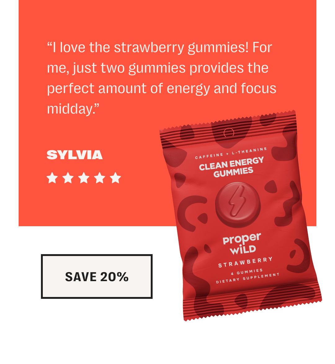 “i love the strawberry gummies! for me, just two gummies provides the perfect amount of energy and focus midday.” - sylvia // save 20%