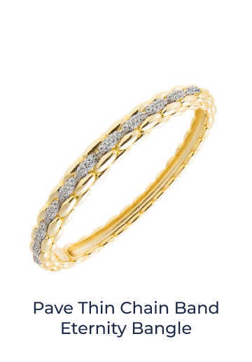 Pave Thin Chain Band Eternity Bangle