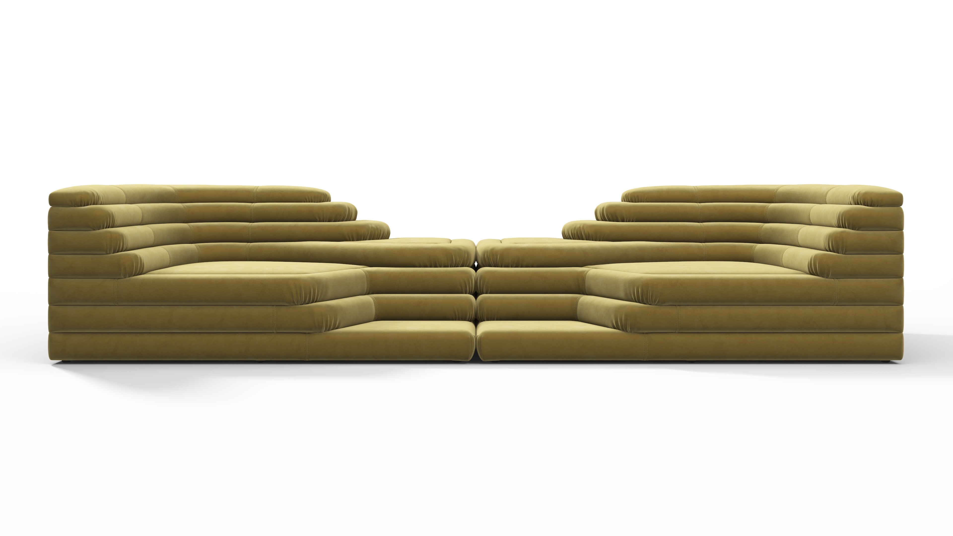 Image of Terrazza - Terrazza Sofa Combination, Olive Gold Velvet