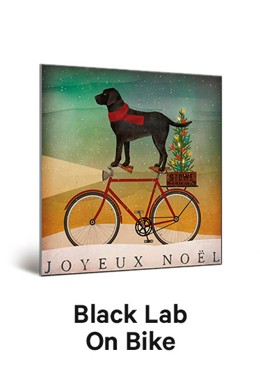 Black Lab on Bike Christmas by Ryan Fowler