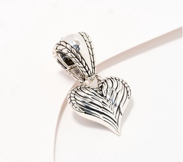 JAI Sterling Silver Hammered Symbols of Love Enhancer
