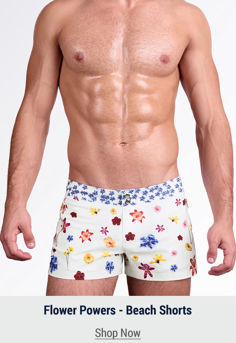 FLOWER POWERS (CREAM) - Beach Shorts