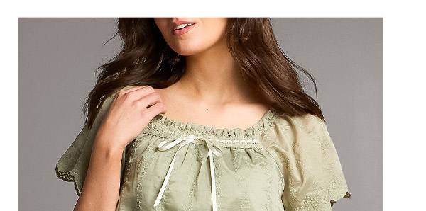 Floral Embroidered Bow Top