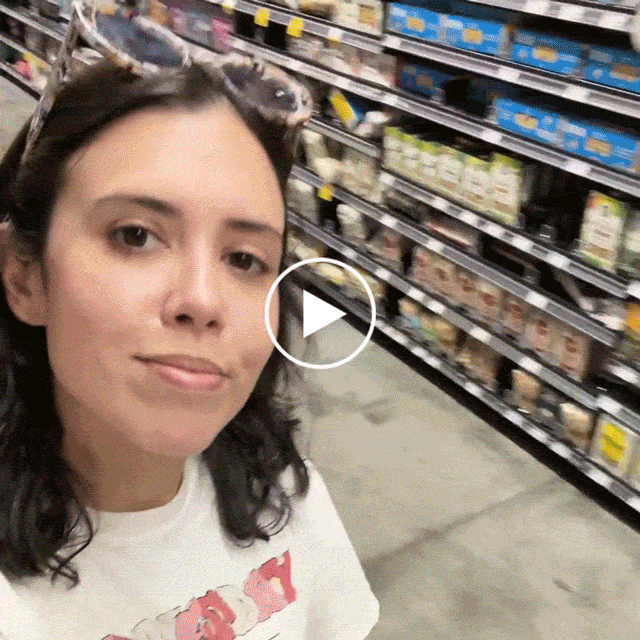 Footage of Nat Geo editor Sarah Gibbens grocery shopping, chopping vegetables, and eating.  