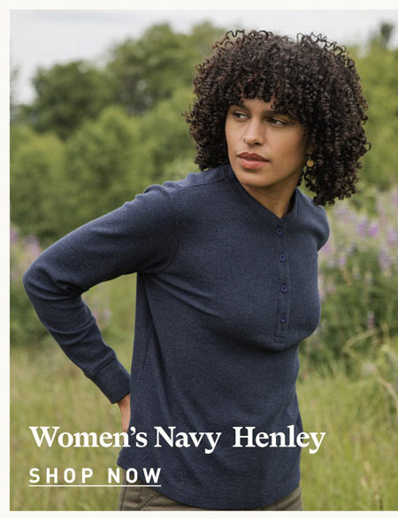 Women's Navy Henley