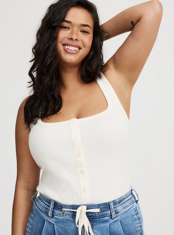 Square Neck Button-Up Tank