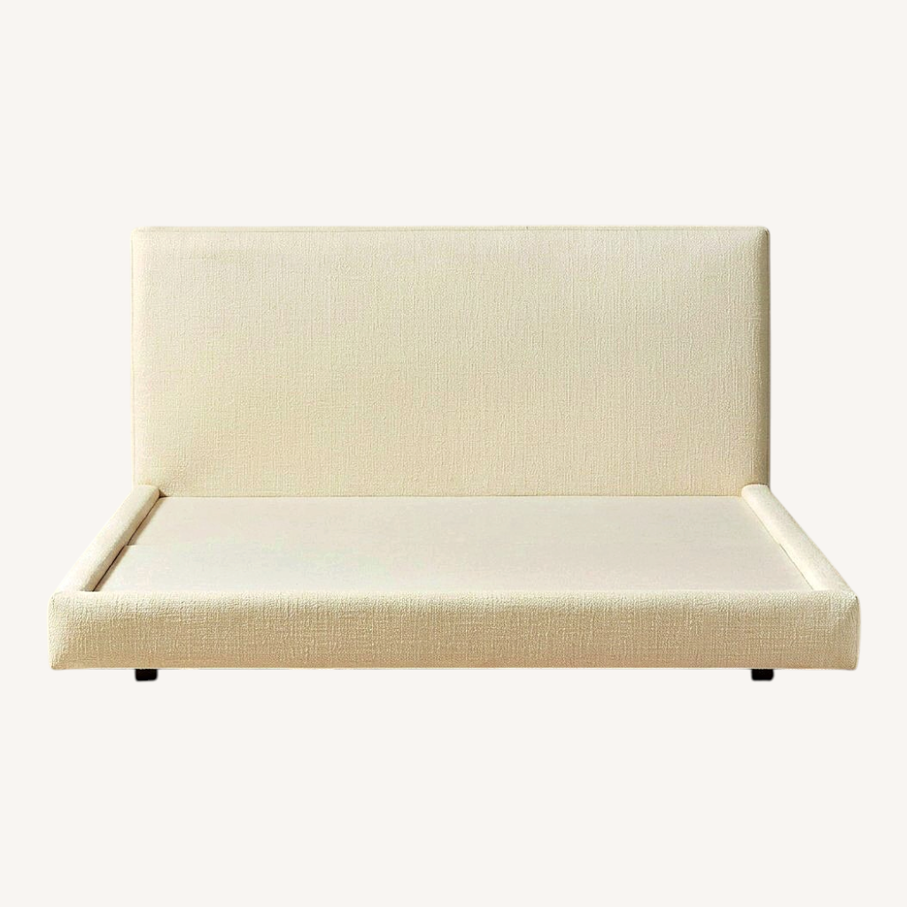 Image of CB2 White Fabric Queen Bed