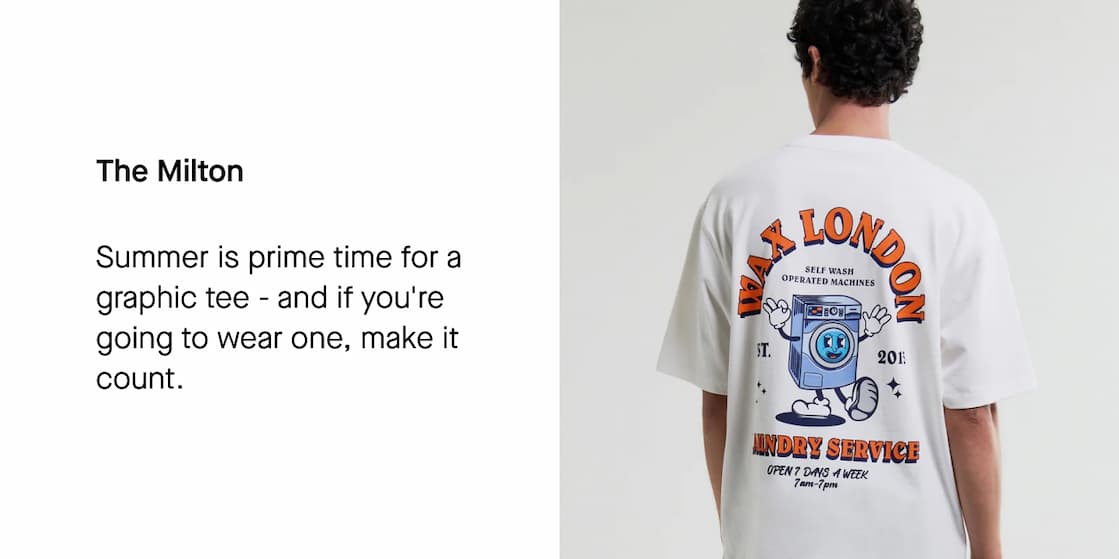 Milton - Off White Organic Cotton Laundry Graphic T-Shirt